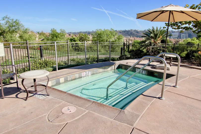 A sunny day at the Verandas at Escala pool overlooking the scenery