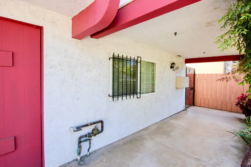 Sidewalk in back of apartment building at 4753 35th St in Normal Heights, Ca.