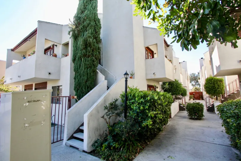 The stairs up to Felton Park Villas