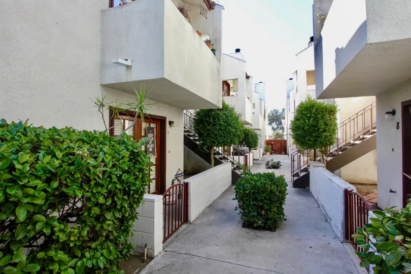 The walkway through Felton Park Villas