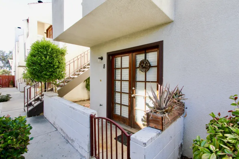 The patio doors at Felton Park Villas in Normal Heights, California