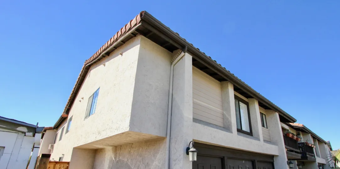 Two story white condominiums in Normal Heights at Garden Heights CA
