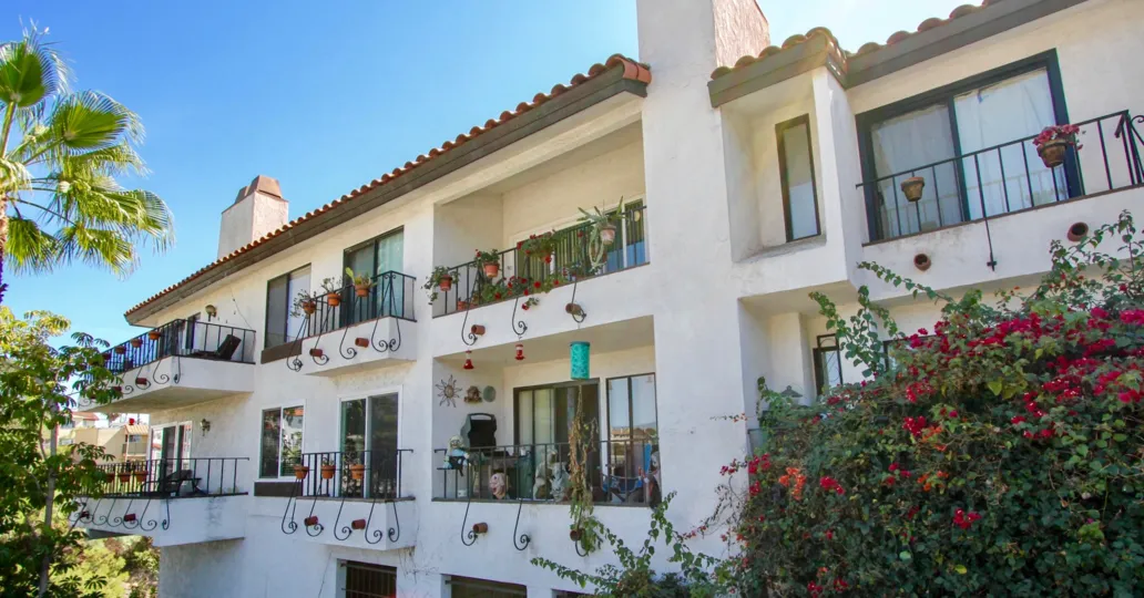 Large balconies, well landscaped, clean lines, very nice community feel.