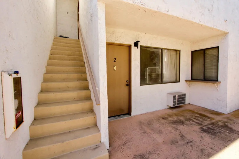 The front door of an apartment at Mission Villas in Normal Heights, Ca.