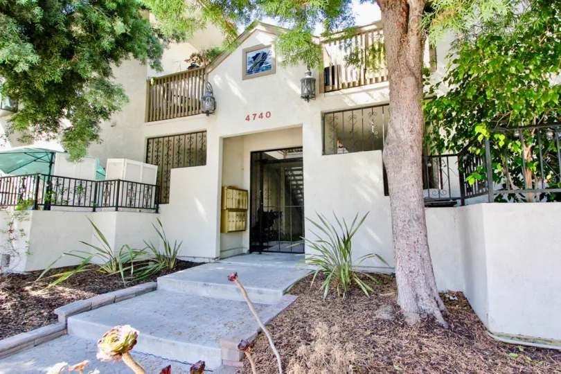 Apartment building of Villas located in Normal Heights, California on a sunny day