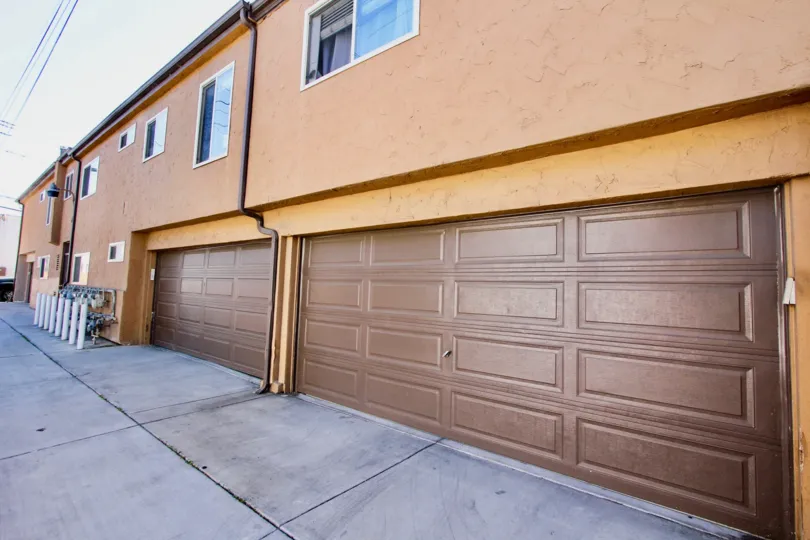 Garage doors with apartments upstairs on 34th in Normal Heights, Californi
