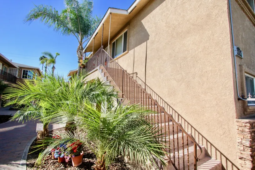 The apartment at 4654 with stair case entrance for 1st floor at Palm Terrace