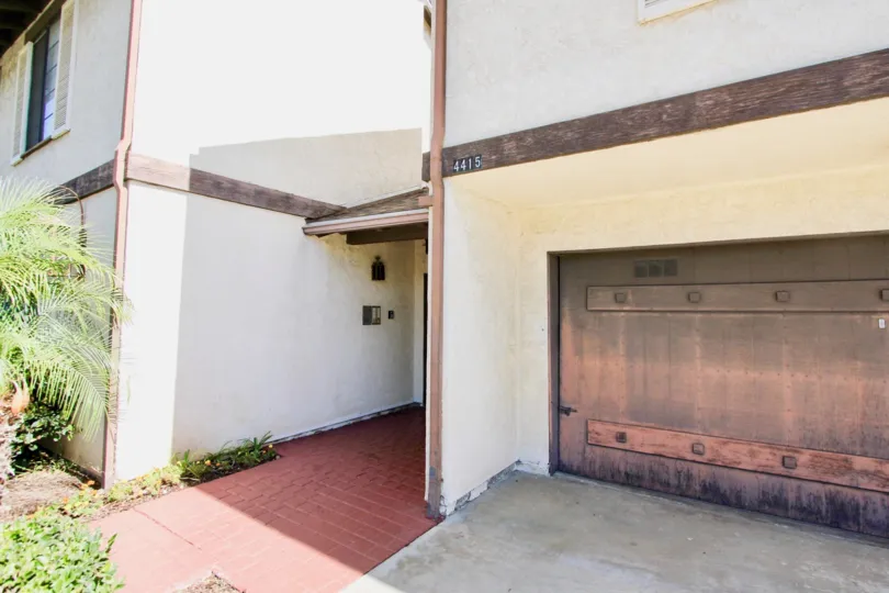 Garage and entrance to Tiffany Square in Normal Heights, Calfironia