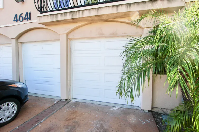 Downstairs garage view at the VIlla Bonita community in Normal Heights, CA