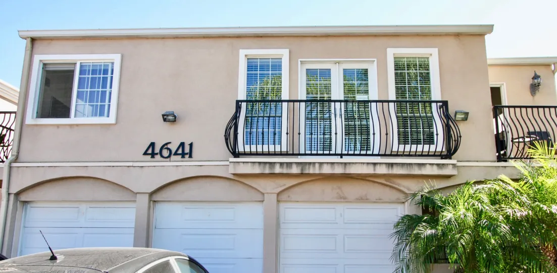 View of a balcony and patio to an apartment at Villa Bonita in Normal Heights, Ca.