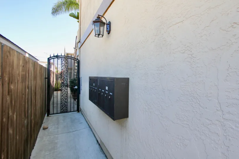 An alley view of Wilson Villas in Normal Heights, California.