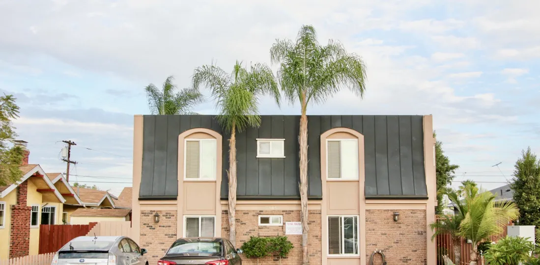 3345 29th St, City: North Park, building backside with trees and the cars parked beautiful view