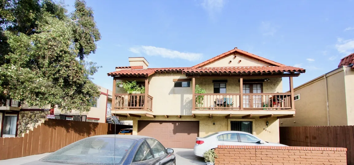 Beautiful outdoor living areas and ample parking at the 36th Street Villas in North Park, CA