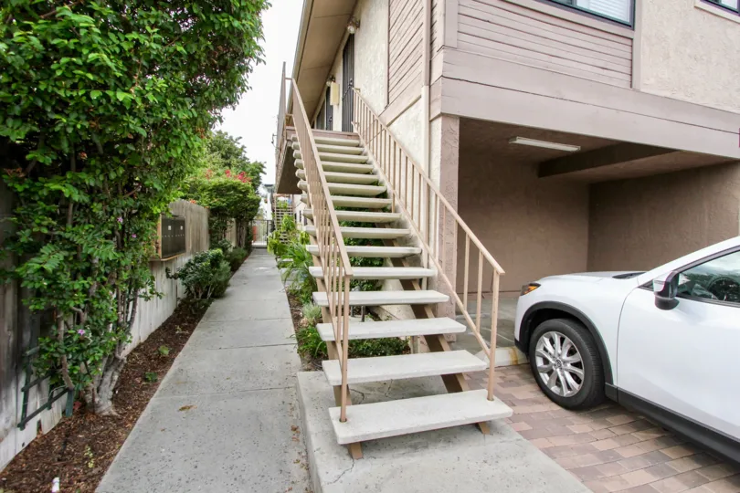 3766 31st St  , North Park,: California,white car front,stairs