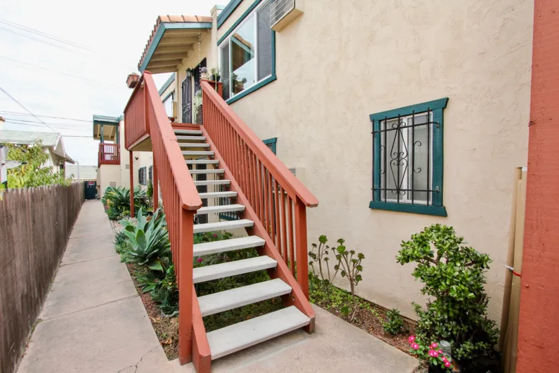 Stairway and residential building at 3965 Iowa St in North Park CA