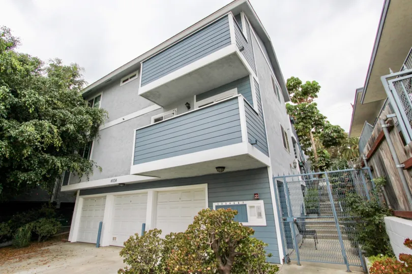 Three story housing units with attached garages at 4034 Florida St in North Park California