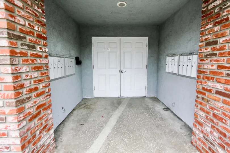 The mailboxes and front entrance of Arizona Park in North Park California