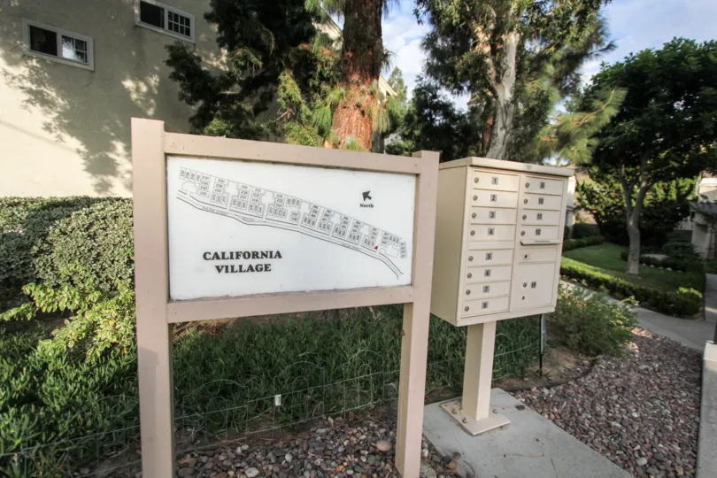 In California Village, Route map and postal box is available