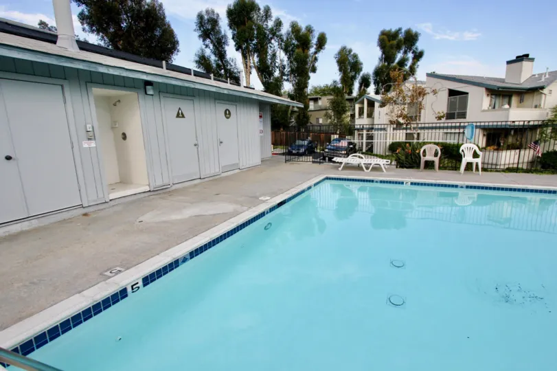 Large swimming pool at Cherokee Canyon in North Park California