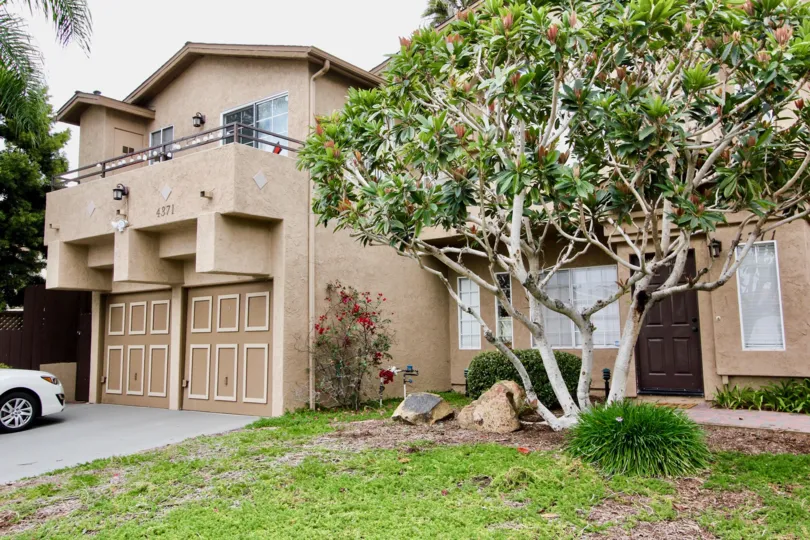 Front of home at Desert Knoll community in North Park, California