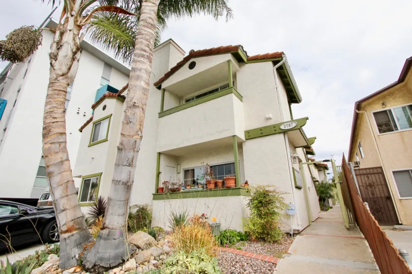 Private balconies at Grim Townhomes in North Park, California