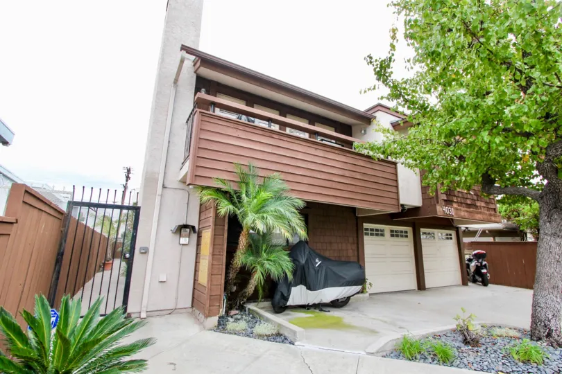 The Idaho Street Condos Front Entrance with Two Car Garage