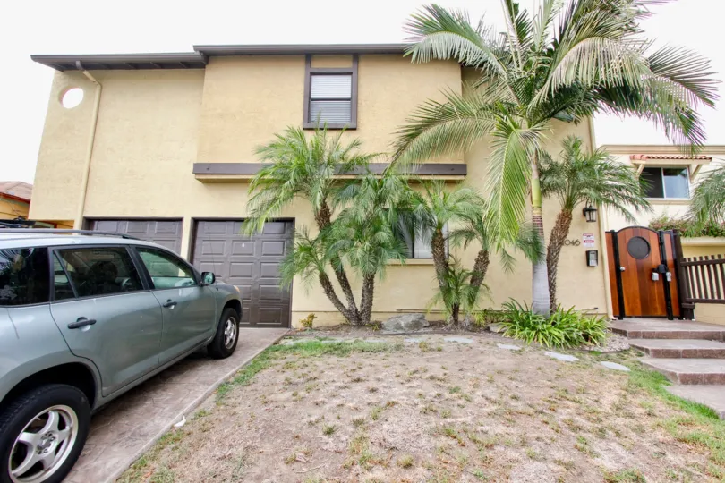 Two story residence with attached garages at Iowa Street Condos in North Park California