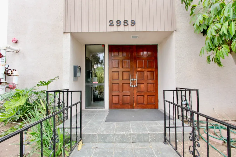 Fancy double doors greet you at this upscale residence in North Park, California
