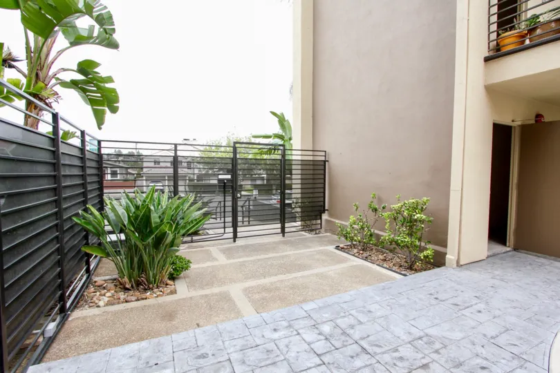 Patio balcony near residence at Louisiana Condominiums in North Park California