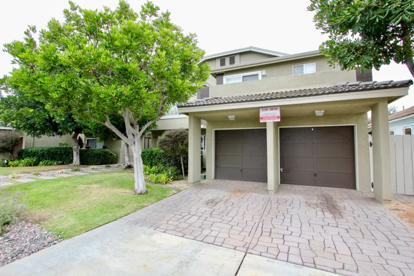 A garage in the Louisiana Village Bayside community in North Park, CA.