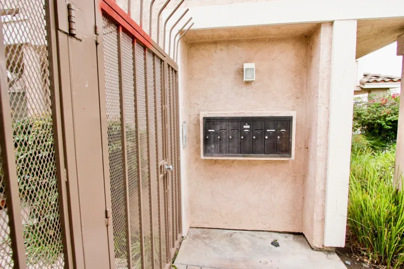 Mail box to housing in Mardi Gras Villas North Park California