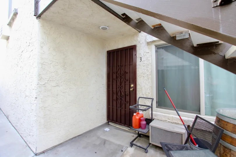Front door of a residence at Nile Street Condos in North Park California