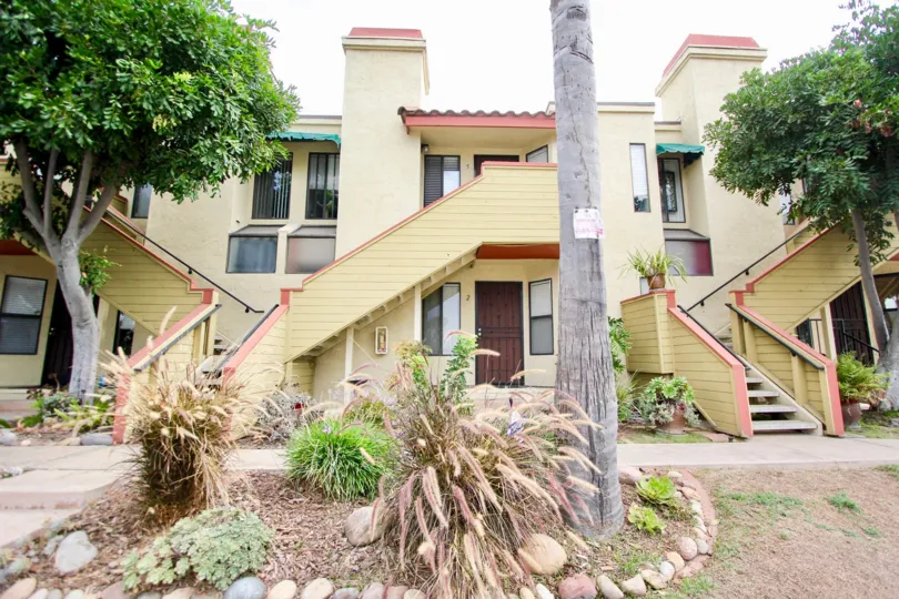 North Park River Oaks  , North Park  , California,white and cream building,steps