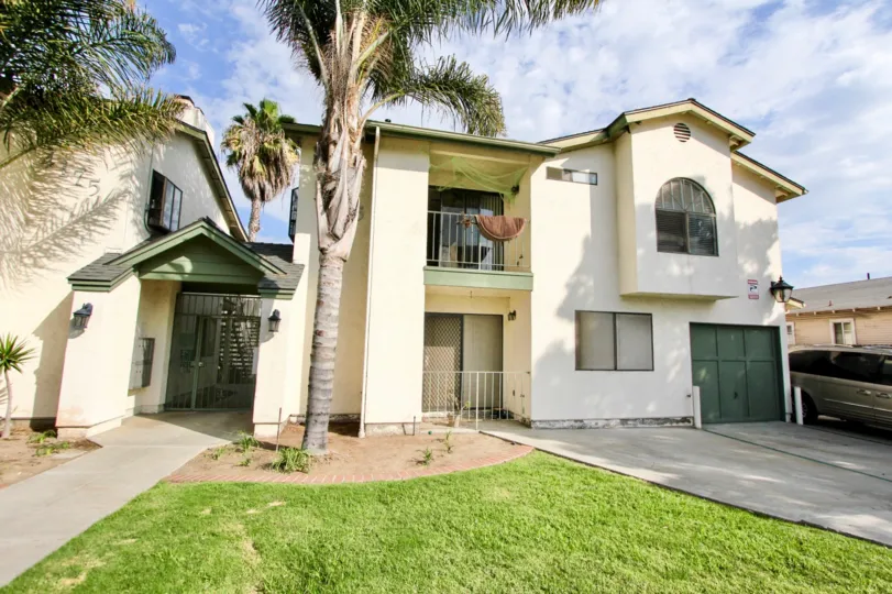 Looking at the front yard area of the North Park Swift apartments in North Park, California
