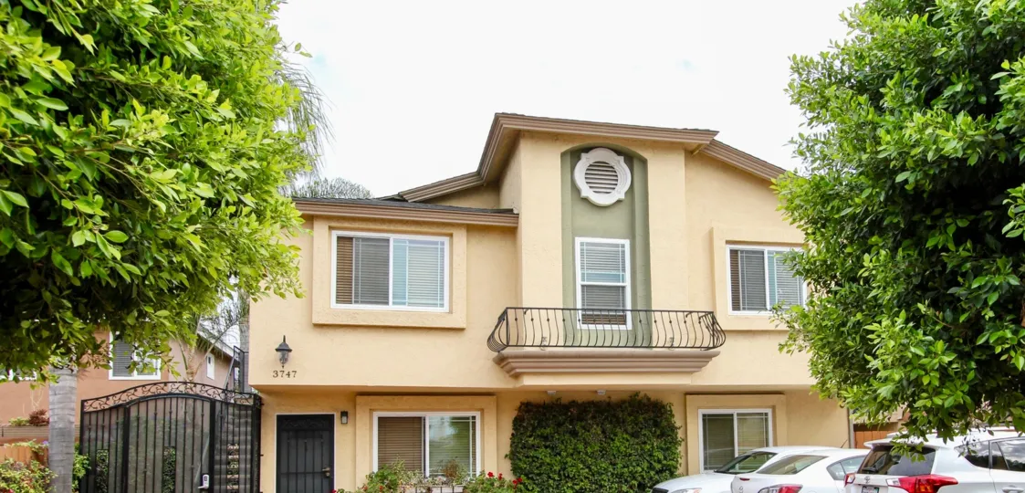 North Park Villas  , North Park  , California, beige house, white sky