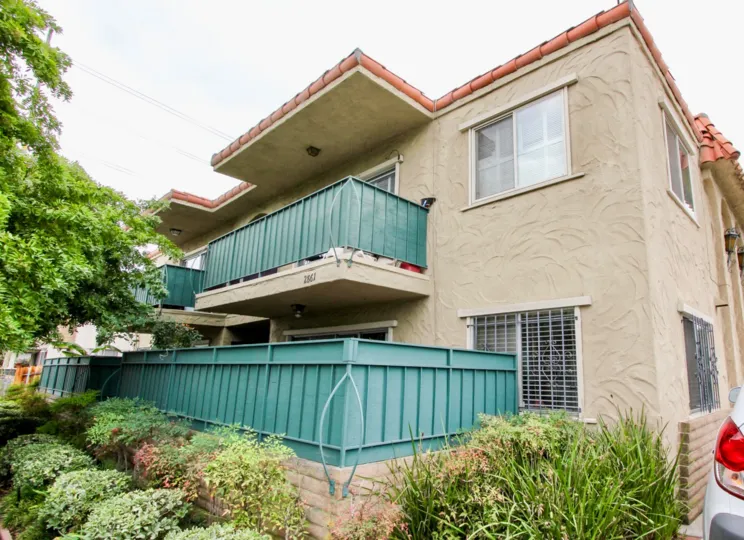 Unique, green balconies at Park Glen in North Park, California