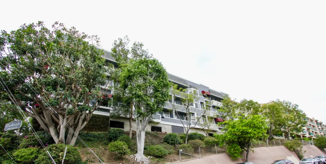 Parkside, North Park ,California,grey building,trees