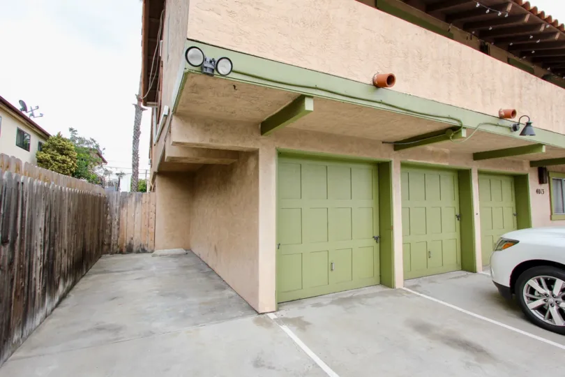 Texas Street Condos  , North Park  ,California,three green gates. fence