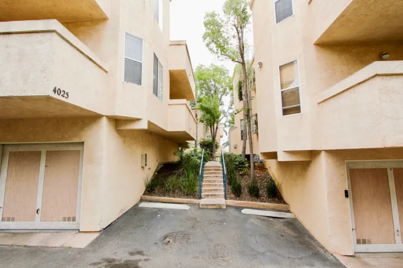 In Uptown Villas, Stairs is placed in between the plants and trees