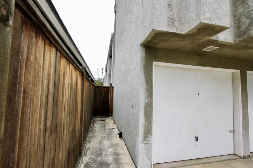Wooden fence near an alley inside Utah Villas in North Park CA
