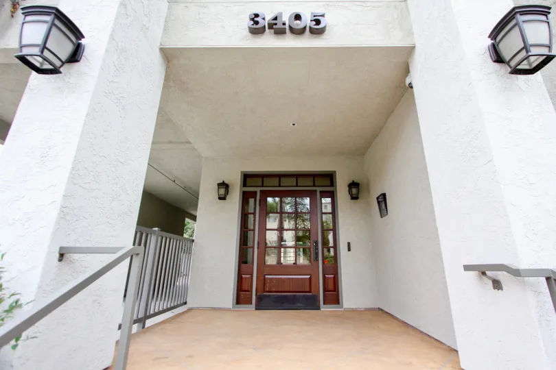 Grand entryway of WIllshire on the Park community in North Park, California