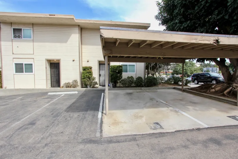 A small home and covered parking area in the Loma Dunes neighbourhood of Ocean Beach, California