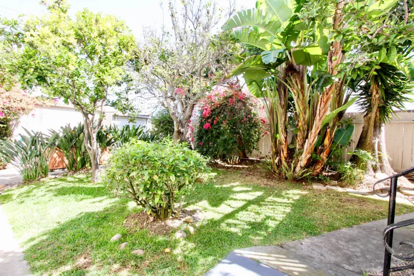 Beautiful garden at the backyard with different plants in Narraganselt Villas.
