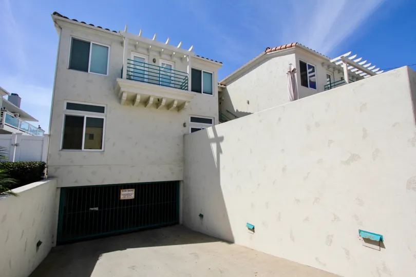 Private, secured parking at Ocean Front Condos in Ocean Beach, California.