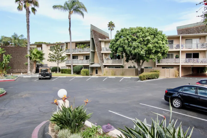 View from parking lot of Point Loma Villas in Ocean Beach, CA