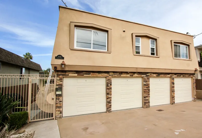 Temecula Heights Apartments in Ocean Beach, California, Garages, Driveway, Gate