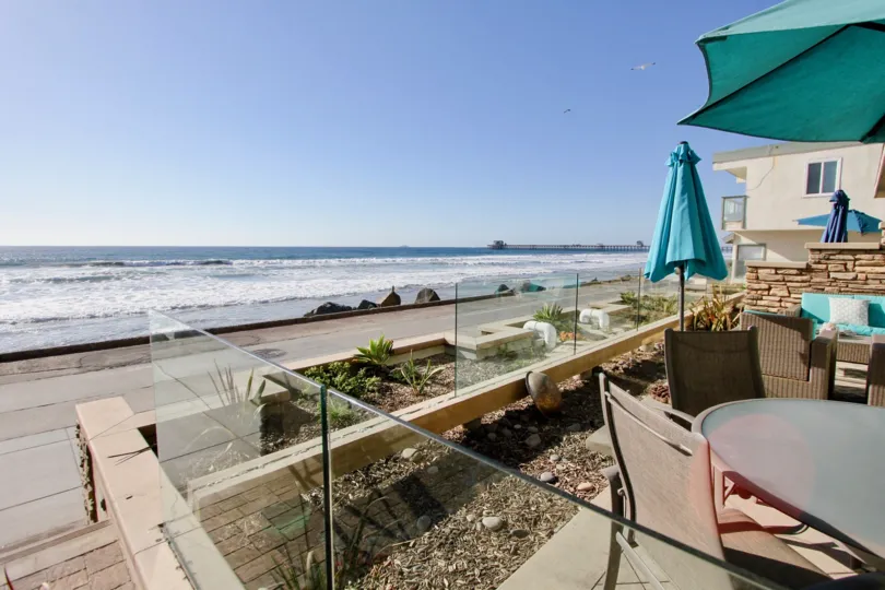 The Strand, Oceanside, California, blue sky, blue sea.