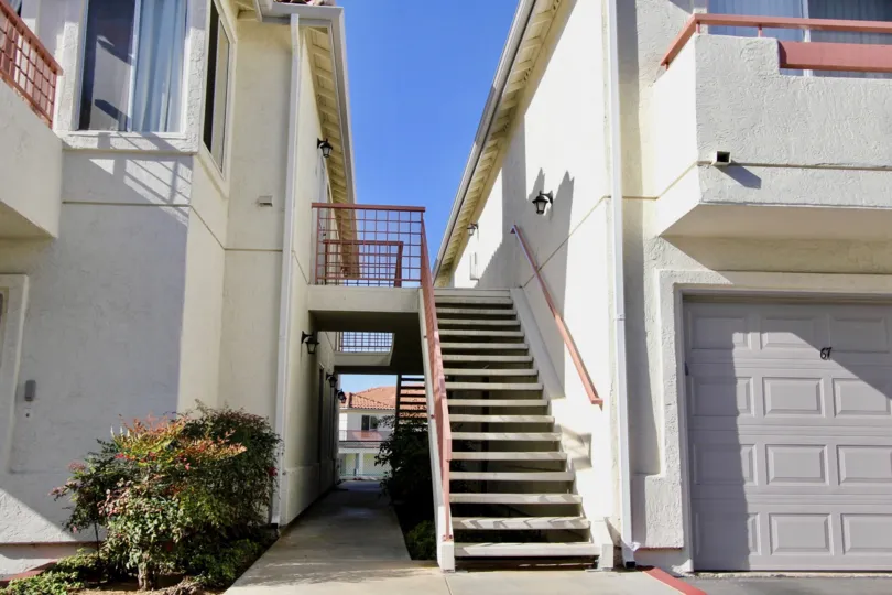 Avalon at Eagles Crossing, Oceanside, California, blue sky, staircase