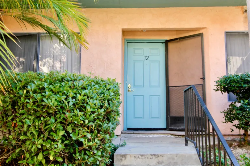 Canyon Grove, Oceanside, California, blue door, steps