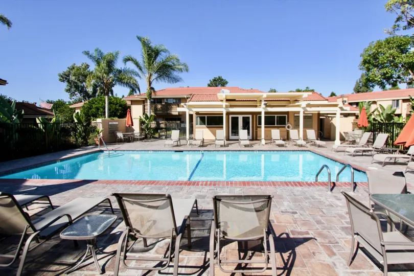 A beautiful sunny day at the pool in the Forest Glen community in Oceanside California